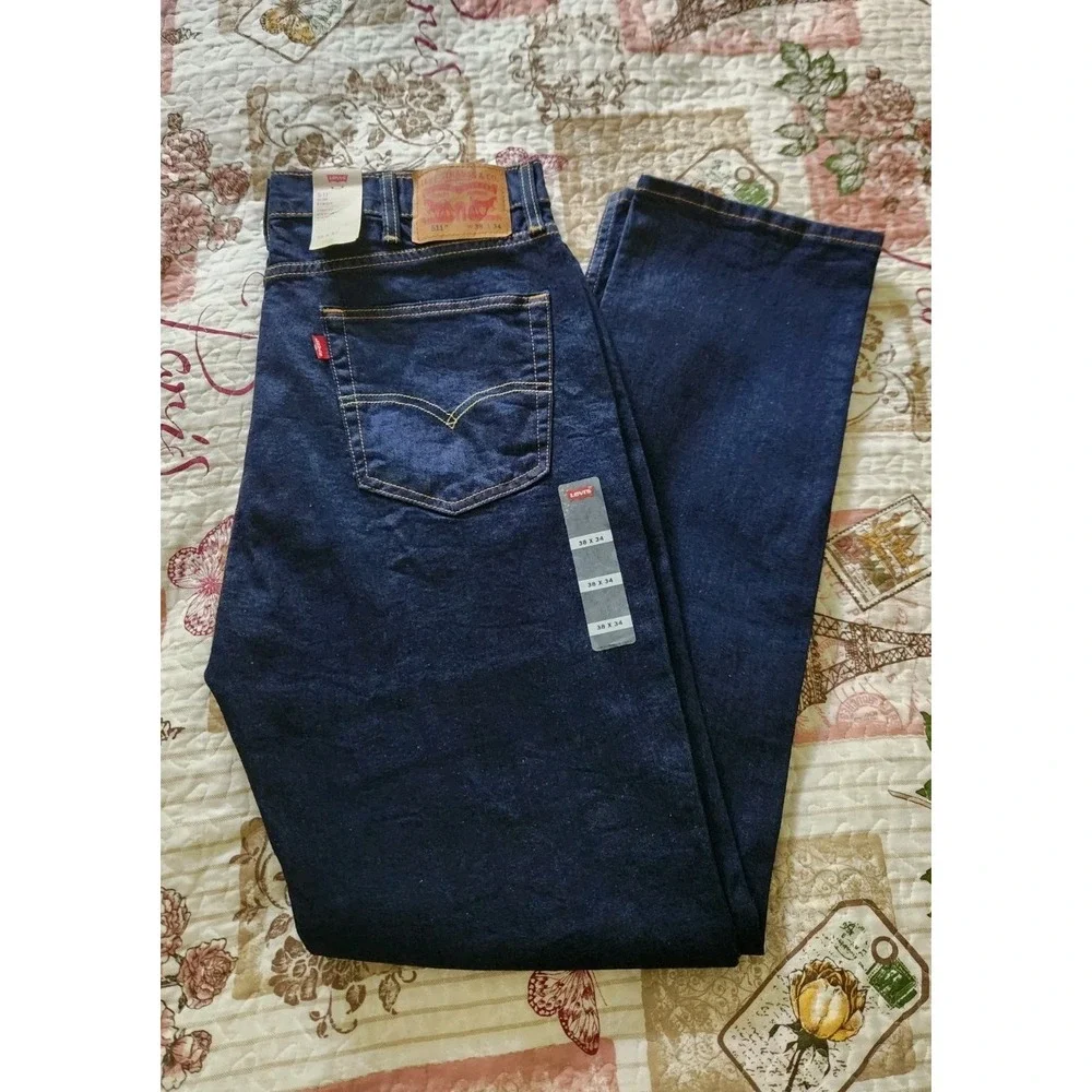 Levi's 511 Men's Slim Stretch Sits Below Waist Blue Jeans Pants Size‎ 36 x 34